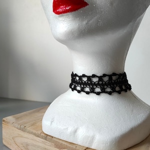 Black choker, handmade lace necklace, Victorian Gothic style