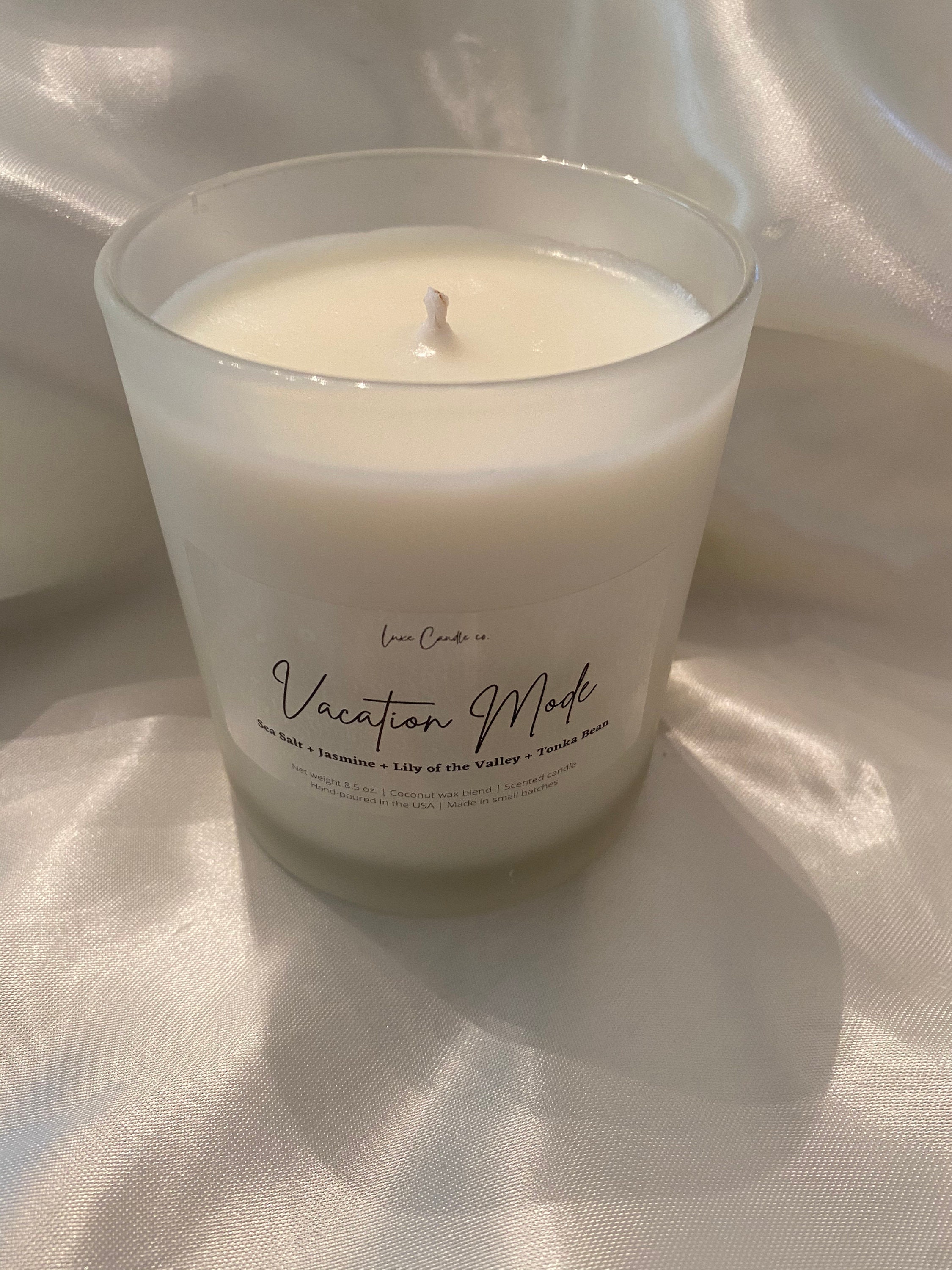 Scented 8 Oz Coconut Wax Blend Candle in Frosted Glass Vessel Etsy UK
