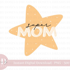 Feliz Dia das Mães PNG, Design de Cartão de Dia das Mães, Cartão de Aniversário, Super Mãe, Download Digital Instantâneo