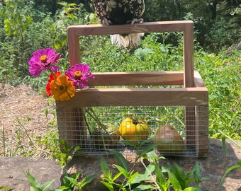 Panier de récolte de cèdre || Panier de jardin || Panier pique-nique || Panier de légumes || Boîte à outils || Centre de table || Panier à oeufs