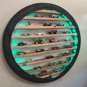 Original Personalized Tire Shelf || Toy Car Display || Toy Train Display || Toy Car Storage || Wall Art || Bike Tire Shelf