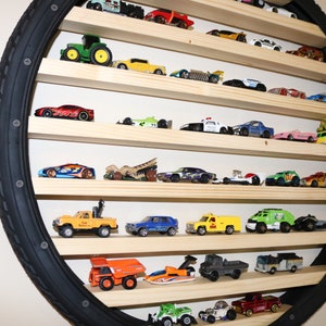 Original Personalized Tire Shelf Toy Car Display Toy Train Display Toy Car Storage Wall Art Bike Tire Shelf image 5