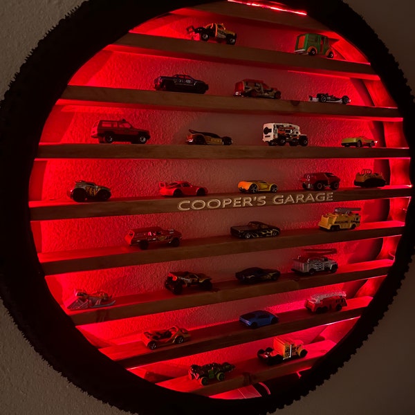 29" Original Personalized Tire Shelf || Toy Car Display || Toy Train Display || Toy Car Storage || Wall Art || Bike Tire Shelf