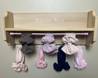 Headband Holder, Bow Holder For Baby Girl, Baby Shower Gift, Baby Nursery Shelves, Baby Nursery Decor, Hair Bow Holder, Baby Clothes Rack