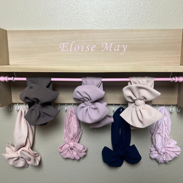 Headband Holder, Bow Holder For Baby Girl, Baby Shower Gift, Baby Nursery Shelves, Baby Nursery Decor, Hair Bow Holder, Baby Clothes Rack