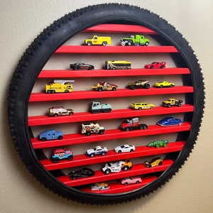 Original Personalized Tire Shelf || Toy Car Display || Toy Train Display || Toy Car Storage || Wall Art || Bike Tire Shelf