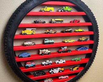 Original Personalized Tire Shelf || Toy Car Display || Toy Train Display || Toy Car Storage || Wall Art || Bike Tire Shelf