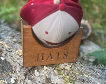 Wooden Hat Holder | Baseball Hat Holder | Wood Hat Box | Hat Organizer | Personalized Hat Holder | Gift for Dad | Gift for Husband