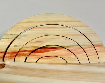 Jouet empilable arc-en-ciel en bois || || de jouets Montessori || de puzzle en bois pour tout-petits Jouet empilable Arch