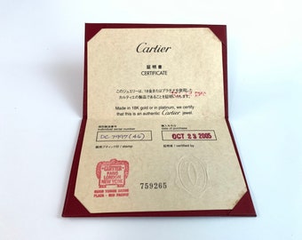 cartier bracelet certificate