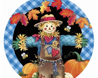 One Super cute Scarecrows scare crow harvest autumn pumpkin fence 100/% cotton quilting fabric. pre-cut FAT Quarter 1