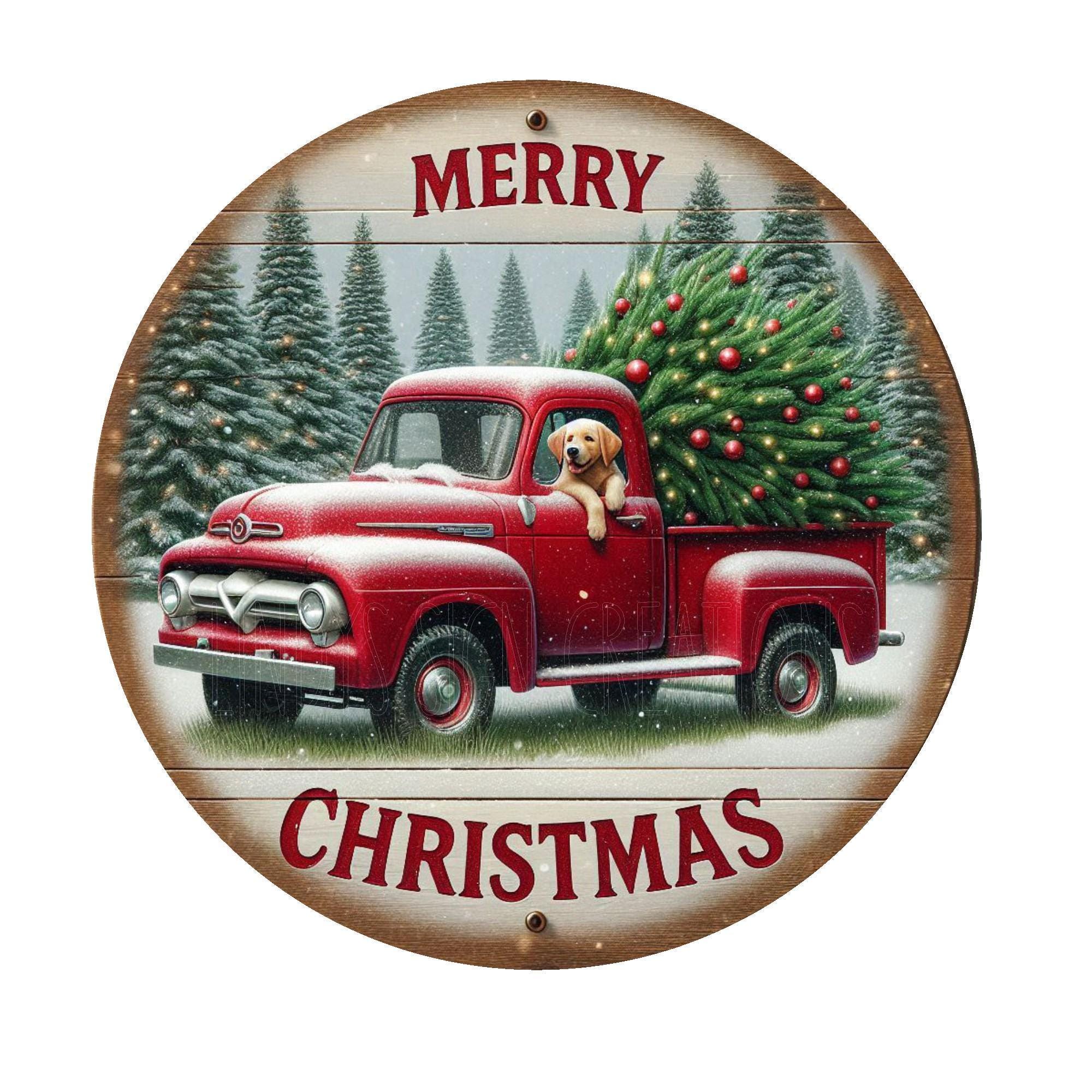 15 L - Metal Red Truck Vintage Style Pickup Decor with