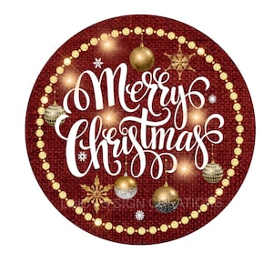 Merry Christmas wreath sign, metal wreath sign, wreath center, round wreath sign