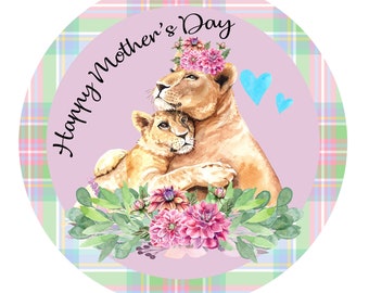 Happy Mothers Day wreath sign, wreath attachment, metal sign, door hanging, gift for mom, moms day sign