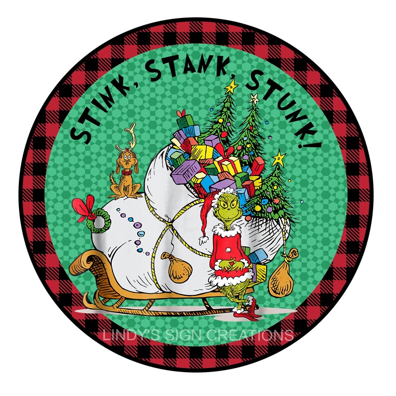 Grinch wreath sign wreath attachment metal wreath sign Etsy