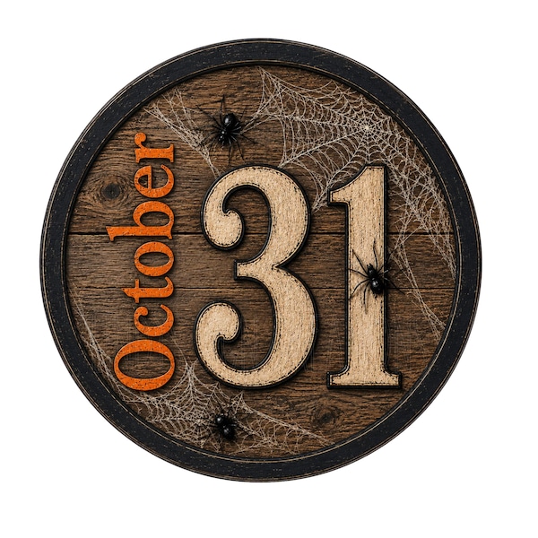 October 31 Halloween wreath sign, aluminum wreath sign, wreath attachment, door decor, round wreath sign, porch decor, door decor