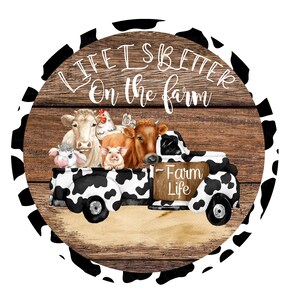 Life is Better on the Farm Wreath Sign, Metal Wreath Sign, Sign for Wreath, Door Decor, Lindys ...