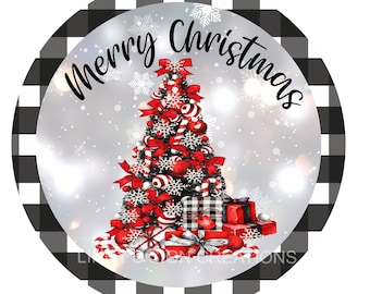 Merry Christmas wreath sign, metal wreath sign, holiday wreath sign, door hanging, wreath center