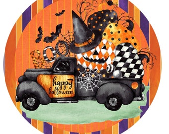 Halloween wreath sign, wreath attachment, metal wreath sign