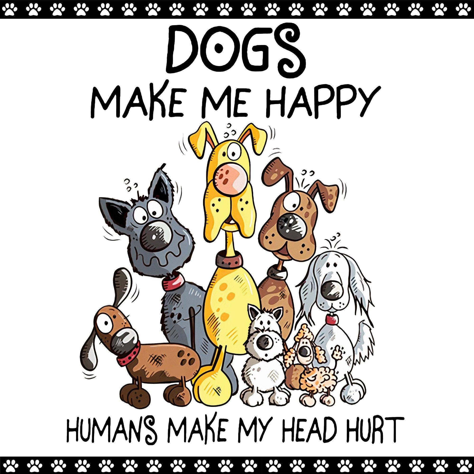 Dogs Make Me Happy Sign, Wreath Attachment, Dog Decor, Pet Metal 10x10 Lindys Sign Creations