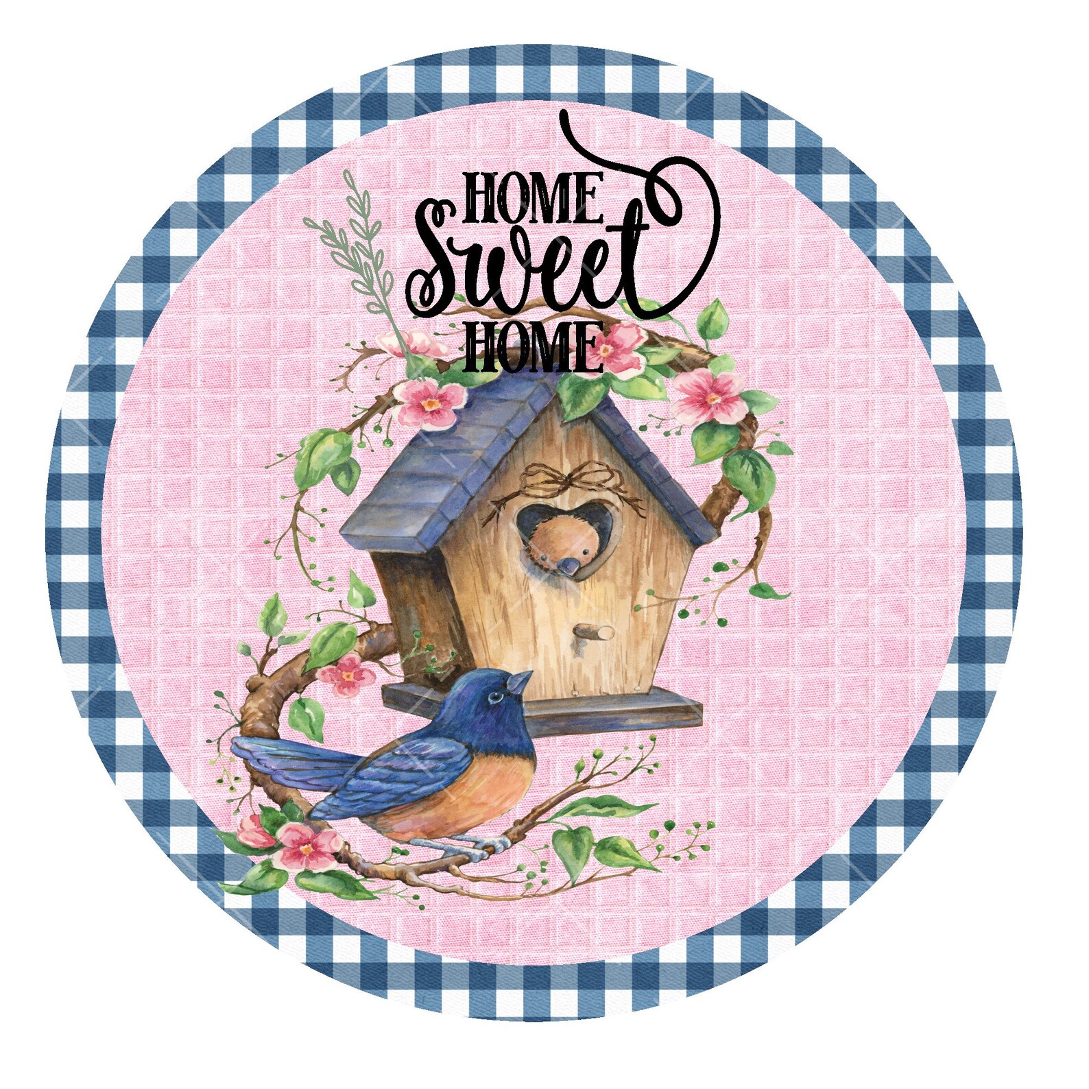 Birdhouse Home Sweet Home Wreath Sign Metal Wreath Sign Etsy