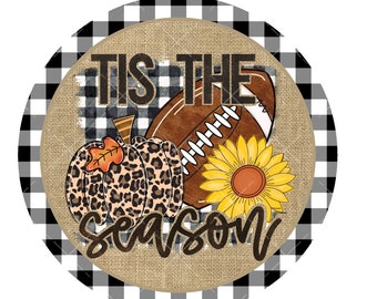 Fall football wreath sign, metal wreath sign, signs for wreaths, fall home decor signs