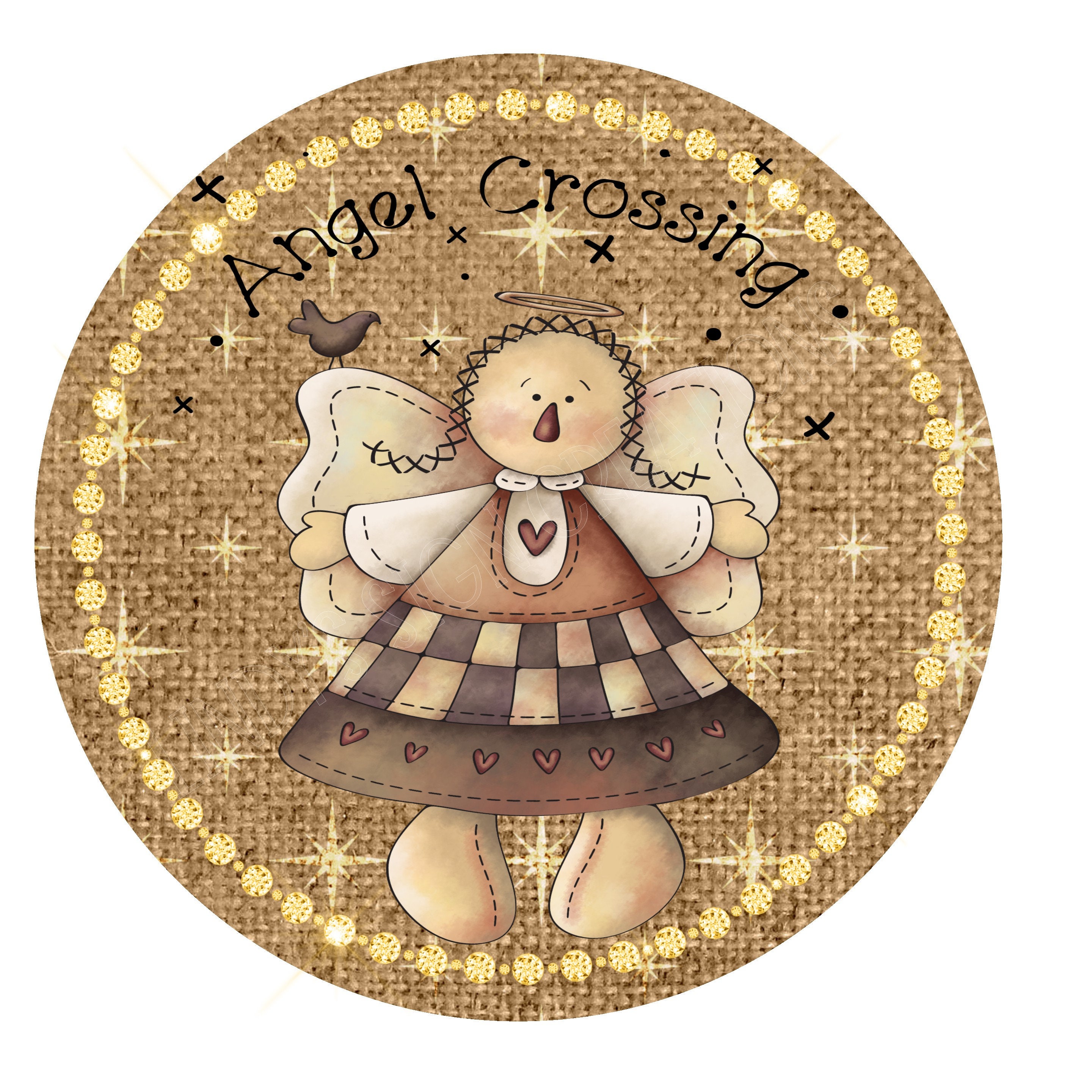Angel crossing wreath sign wreath attachment metal wreath Etsy