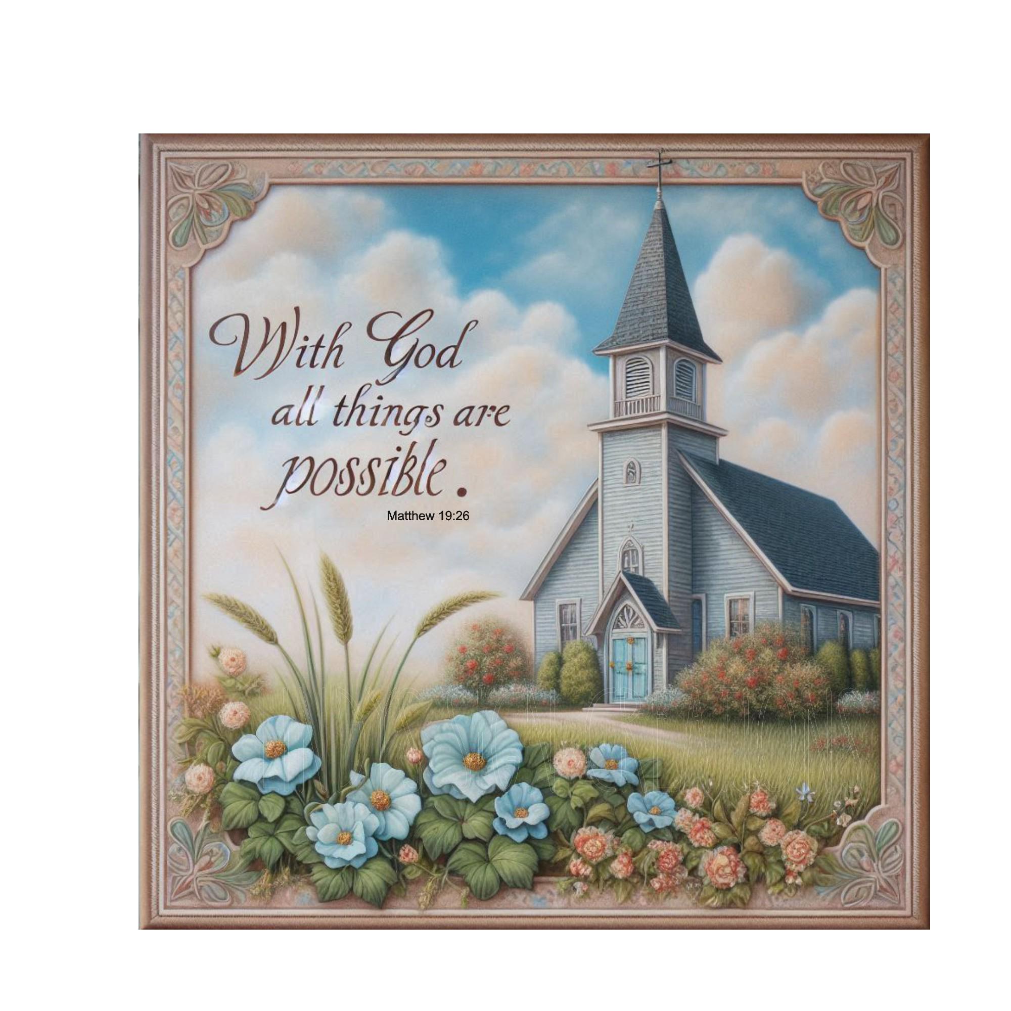 With God all things are possible wreath sign, metal wreath sign, 10x10 sign, Christian wreath sign, religious sign, Lindys sign creations