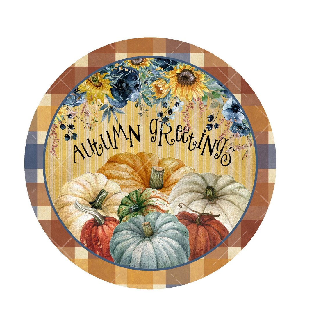 Greeter Signs Fall Autumn Greetings Wreath Sign, Signs for Wreaths, Metal Wreath Signs ...