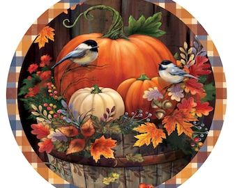 Fall wreath sign, aluminum wreath sign