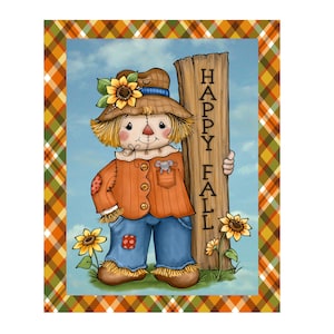 Scarecrow wreath sign, fall wreath sign, wreath attachment, happy fall wreath sign, metal wreath sign, 8x10 wreath sign