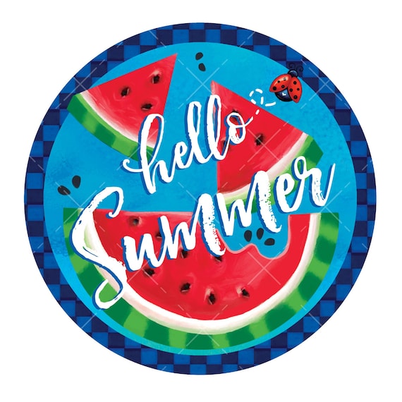 Hello Summer Watermelon Wreath Sign Metal Wreath Sign Signs - Etsy