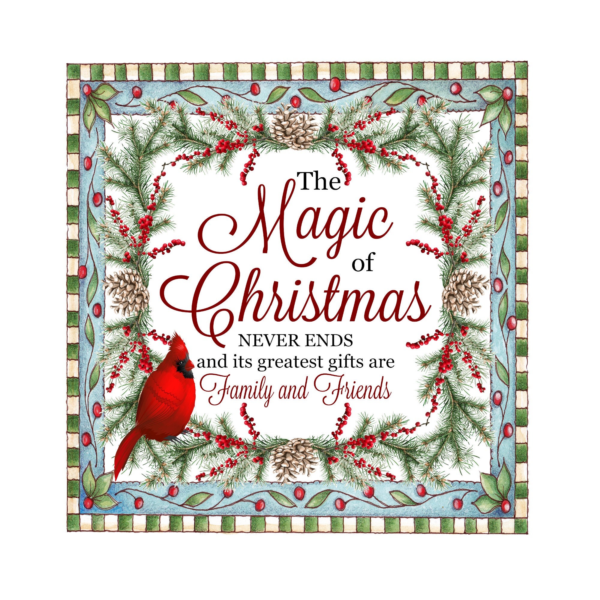 Magic Of Christmas Wreath Sign, Attachment, Metal 10x10 Home Decor Signs