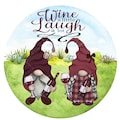 Wine a little laugh a lot wreath sign, metal wreath sign, signs for wreaths, gnome wreath sign