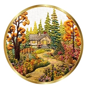 Letrero de corona de otoño con bordado falso, letrero de corona de metal, letrero de corona redonda, decoración de puerta, creaciones de letreros de Lindys