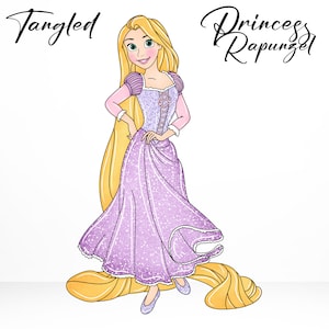 Enchanting Rapunzel Barbie - Crowned in Purple Dress with Long Hair | Art  Board Print