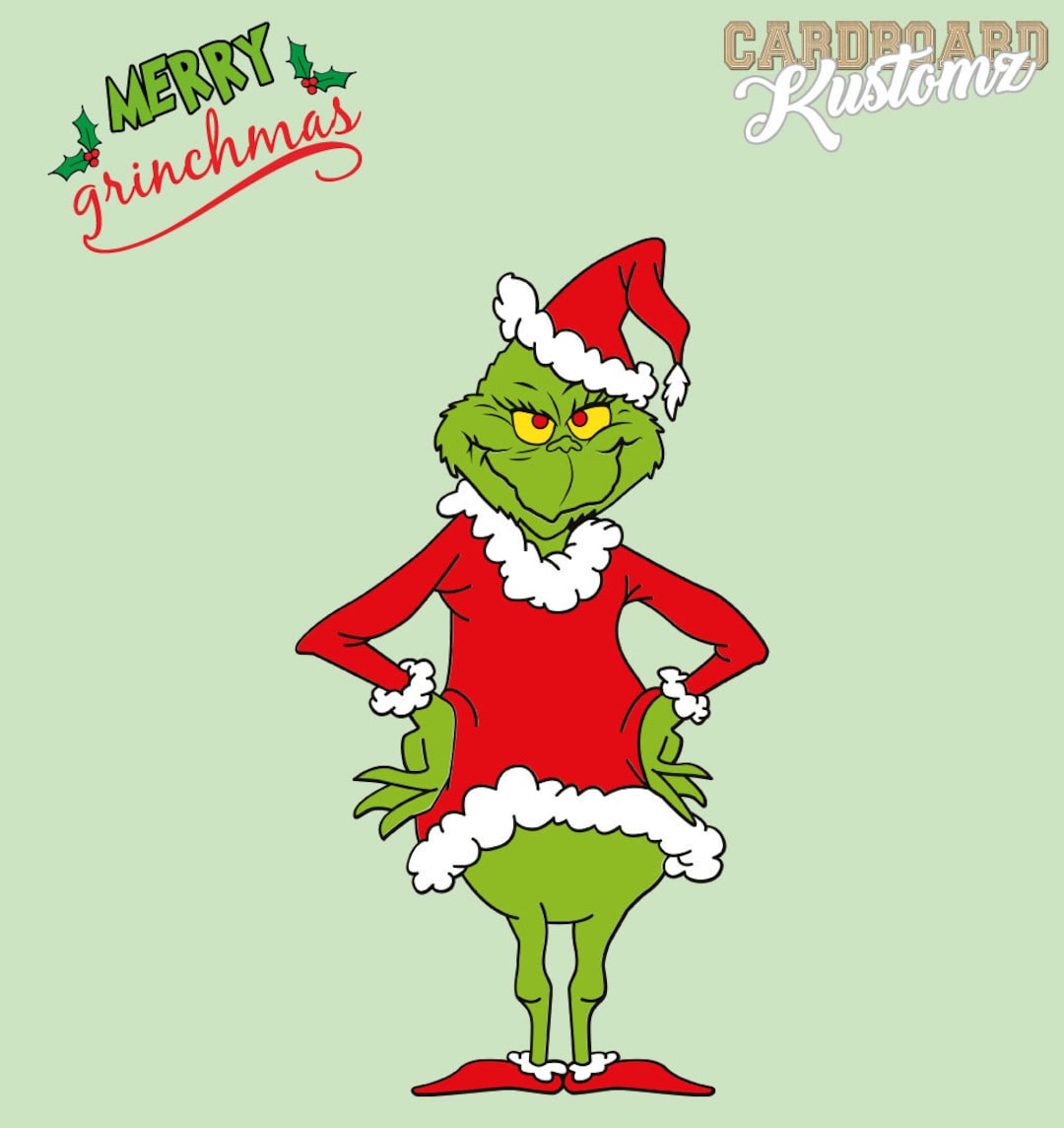 Grinch Cut Out Standing Santa the Grinch Cardboard Cut Out Etsy UK