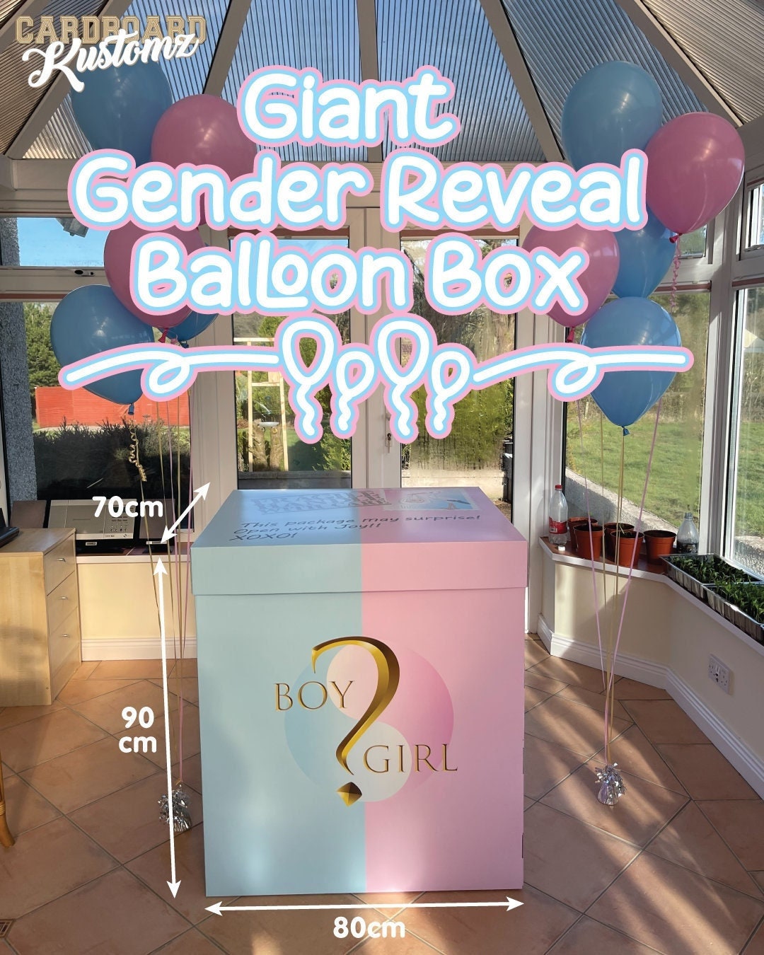 Giant Gender Reveal Balloon Box Etsy UK