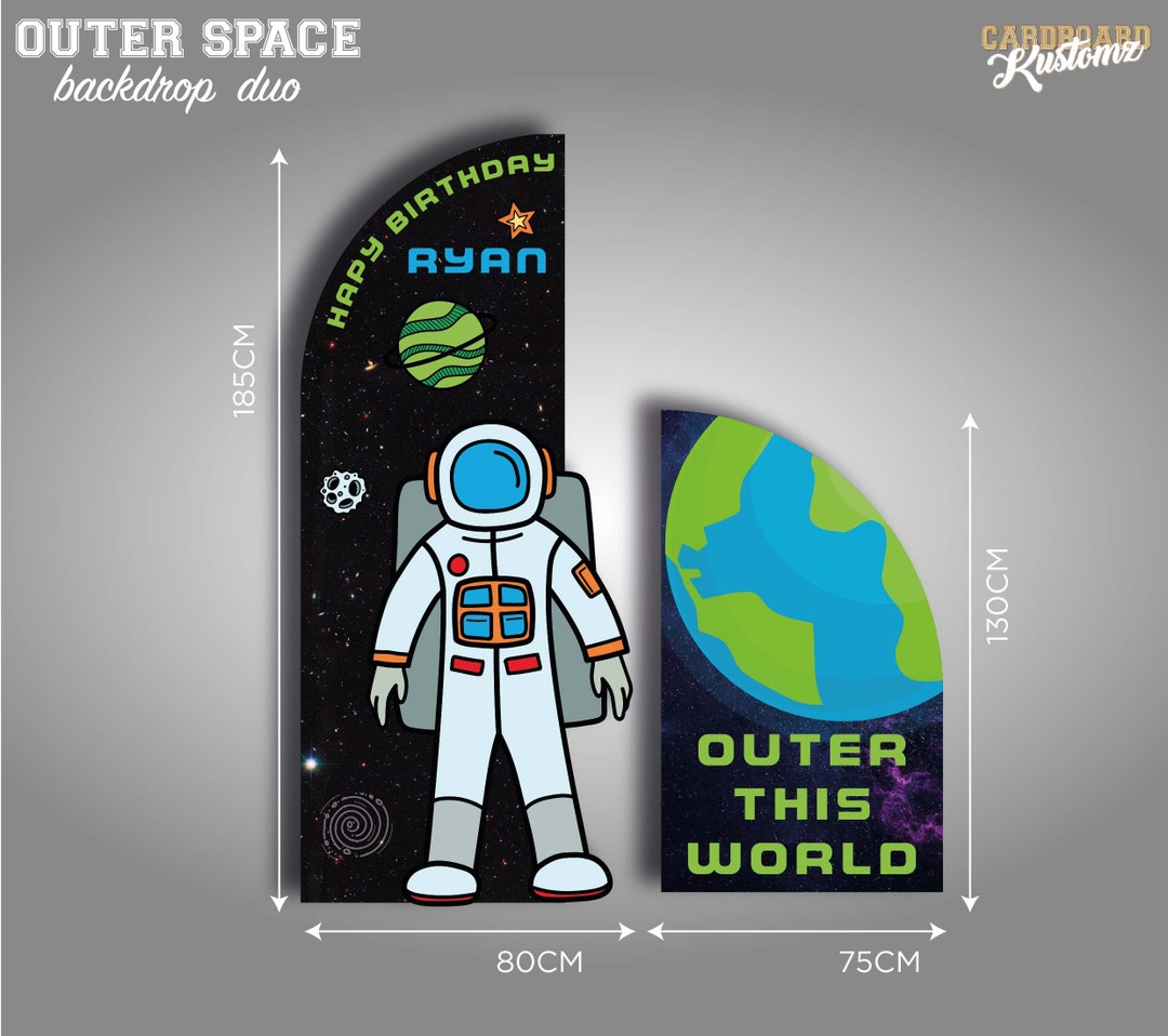 Customisable Space Astronaut Party Photo Backdrop - Duo - Etsy UK