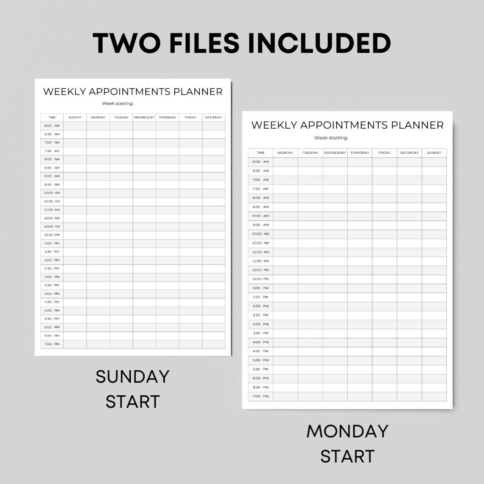 Weekly Appointment Planner Printable Appointment Log Daily Appointment ...