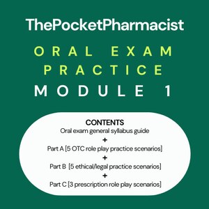 Australian Pharmacy Registration Oral Exam Educational Resource MODULE 1 I Pharmacist Internship Exam I Pharmacy Exam Prep Study Guide PDF