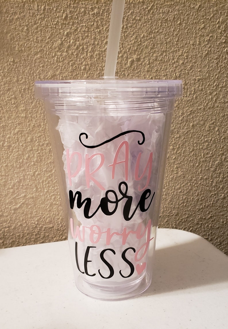Acrylic Cup with Top and Straw