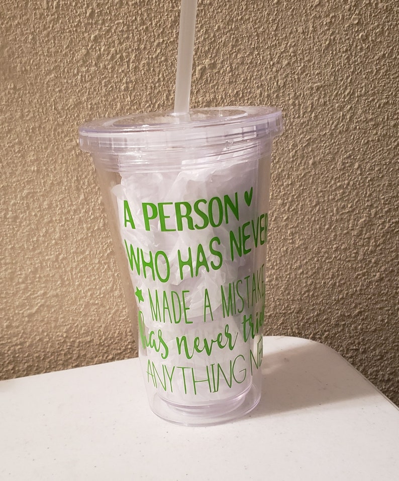 Acrylic Cup with Top and Straw