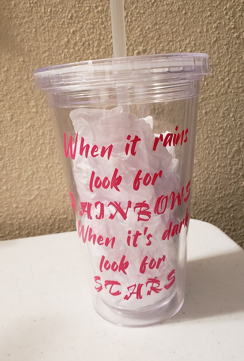 Acrylic Cup with Top and Straw