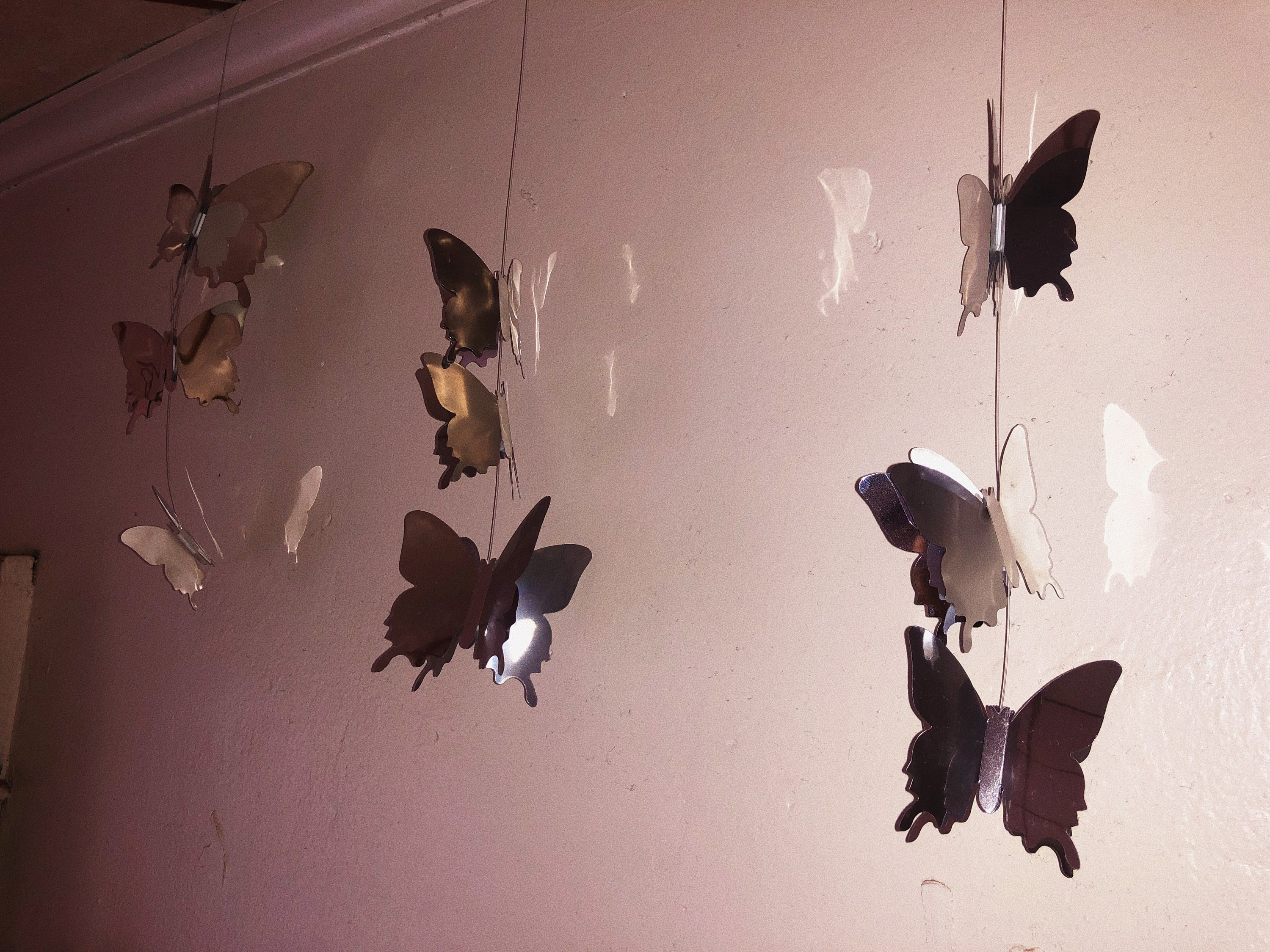 Aesthetic Hanging Butterflies Room Decor Mirrored Delicate Etsy