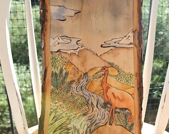 Hand-painted wood block