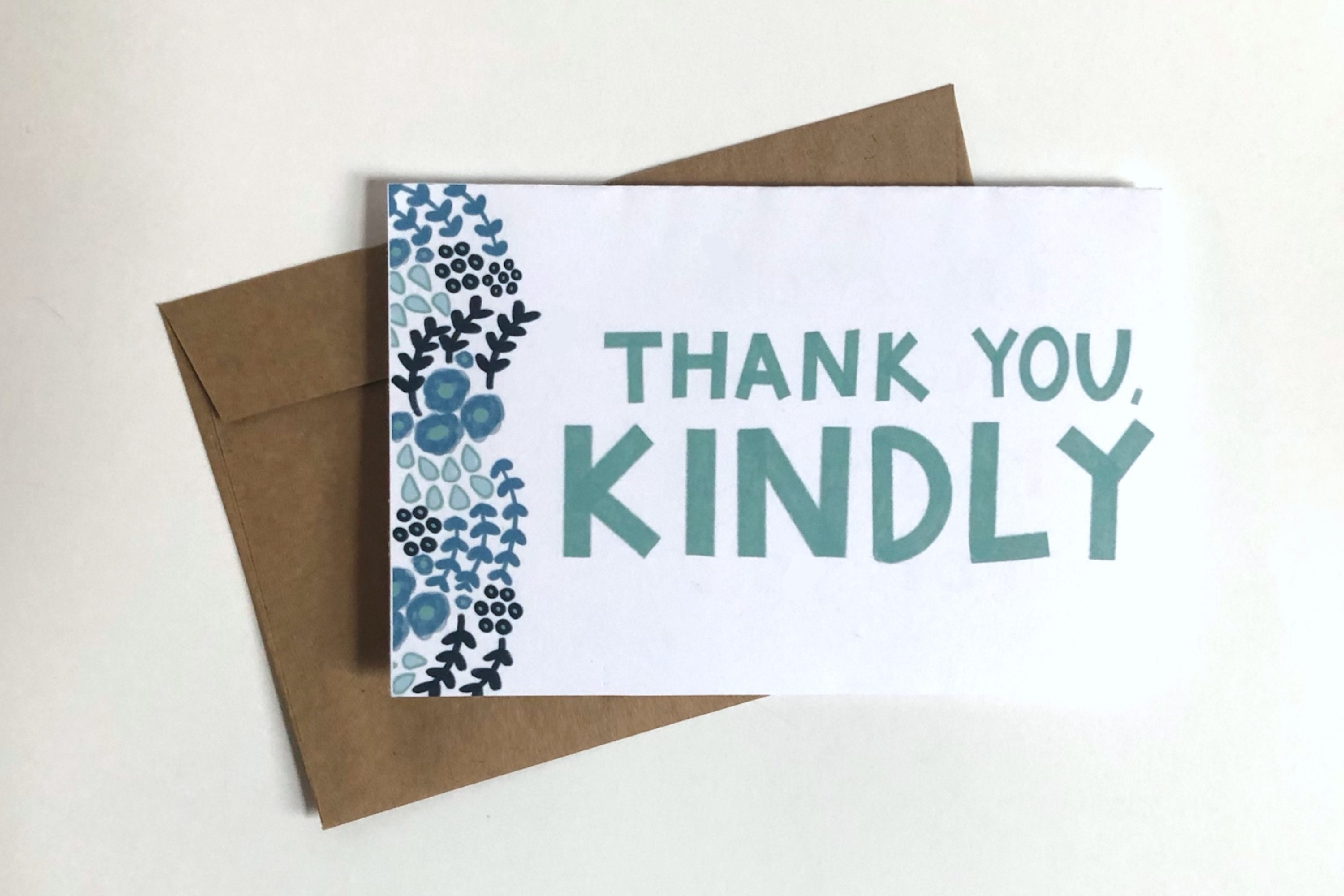 Thank You Kindly Thank You Blank Card Kraft Brown - Etsy UK