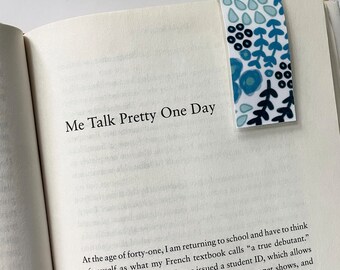 abstract floral | rectangle magnetic bookmark | laminated sturdy | 2” long on page