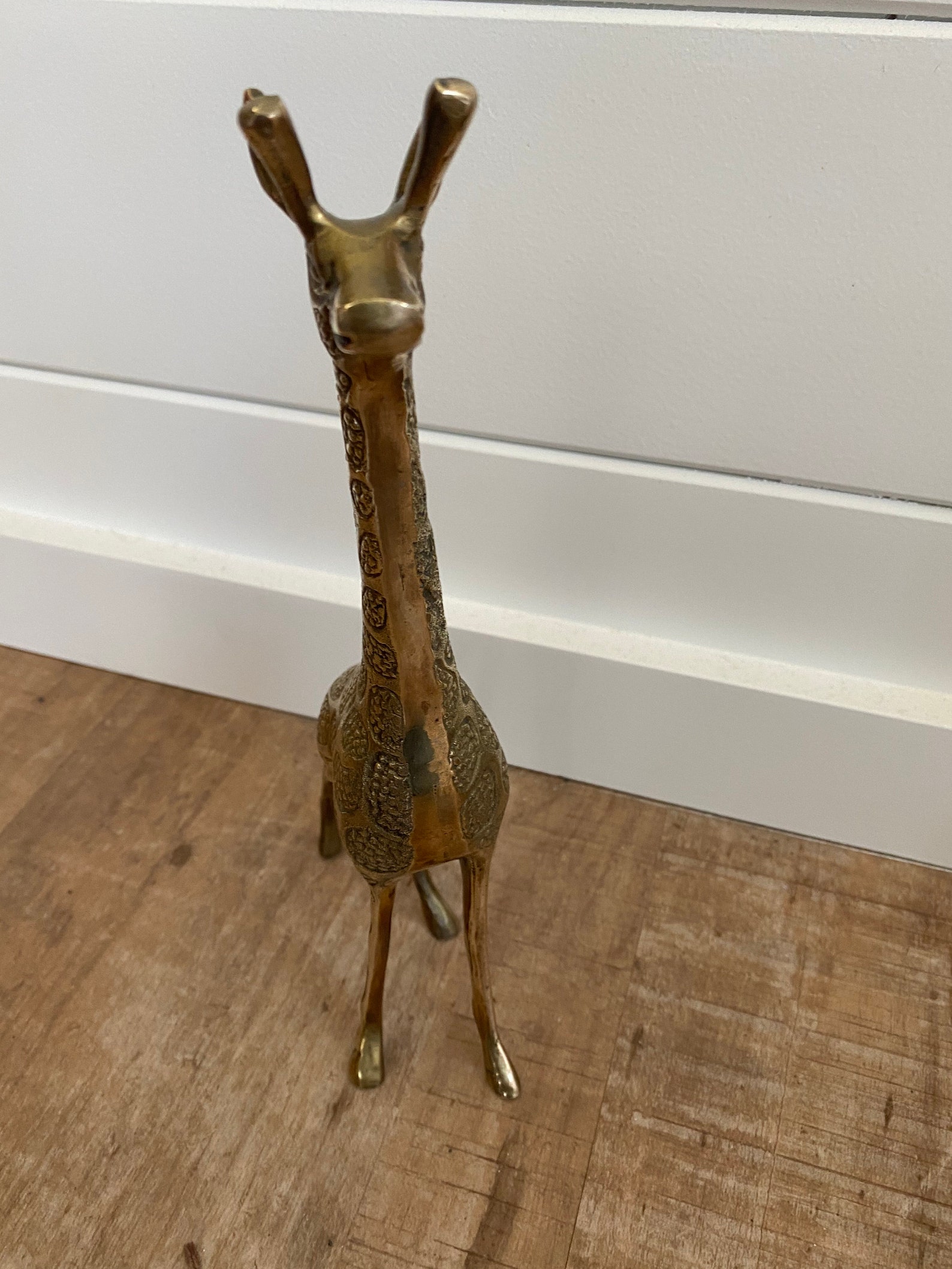 Solid Brass Vintage Giraffe Statue Standing 11 Etsy