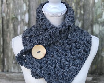 Cozy Gray Cowl (One Button)